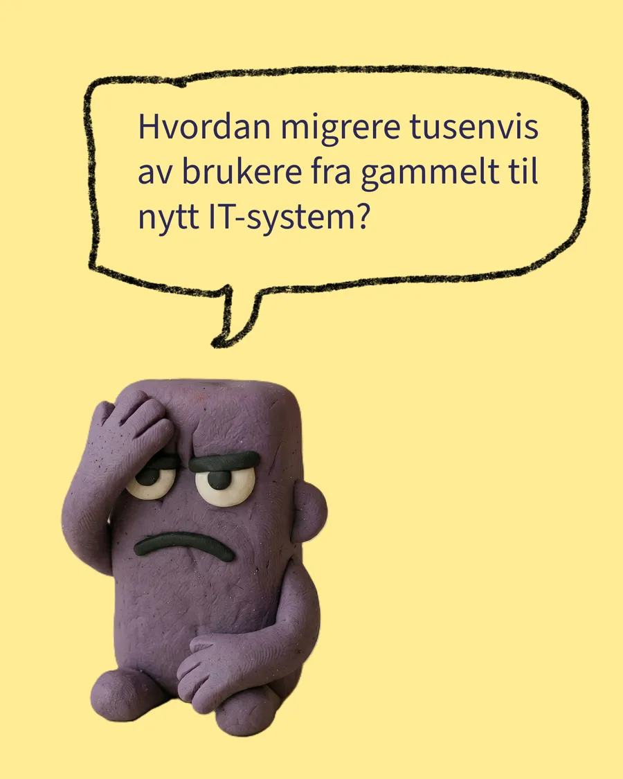 Hvordan migrere tusenvis av brukere fra gammelt til nytt IT-system? – slide 1